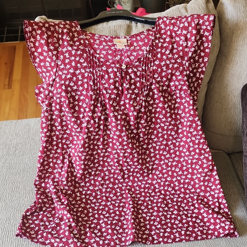 Destination Maternity Pink Flutter Sleeve Blouse